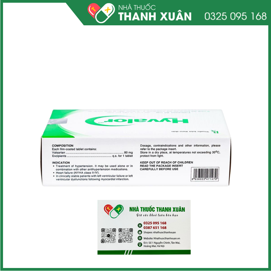 Hyvalor 80mg điều trị tăng huyết áp, suy tim